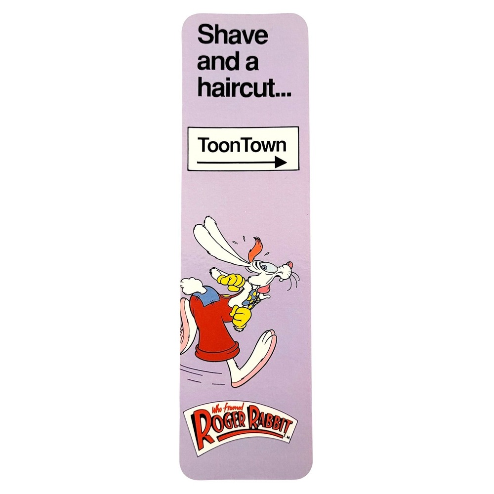 Vintage 80s Roger Rabbit Bookmark ToonTown haircut, 1987 Disney One Stop 26-0080
